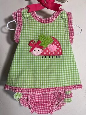 Mud Pie Appliquéd Summer Outfit w/Bloomers Sz 0-6 Months